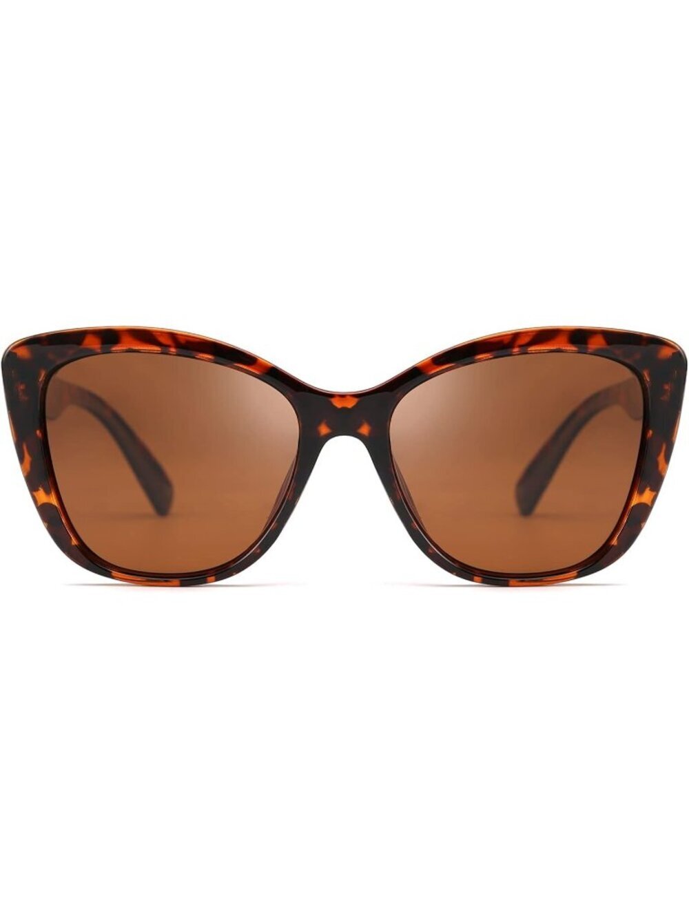 Women's Brown Polarized Vintage Sunglasses American Square Jackie O Cat Eye